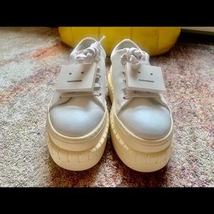 Acne platform white sneakers size 7